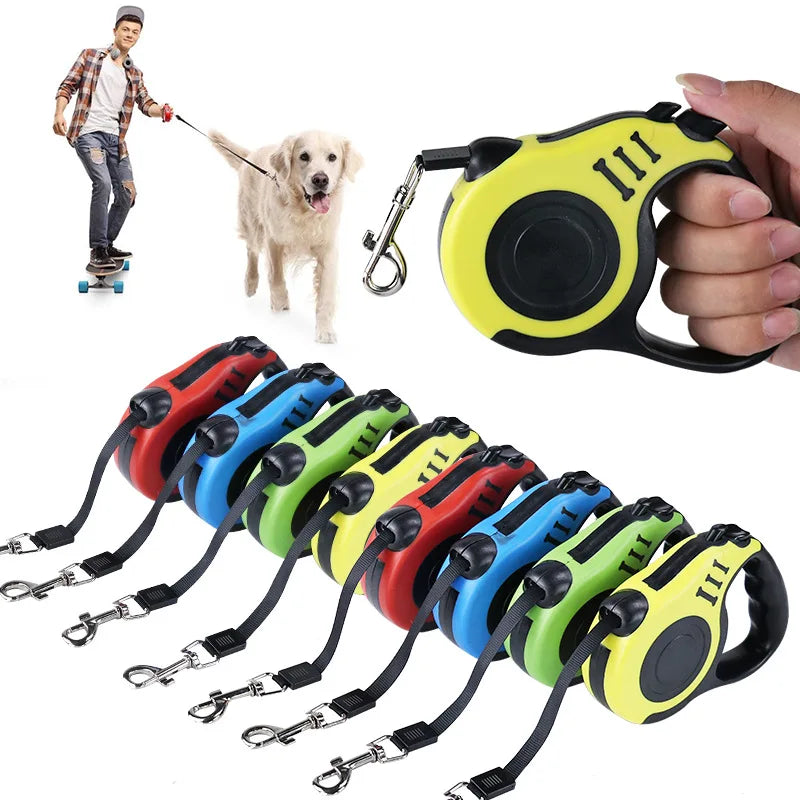 Retractable Dog Leash – 3m/5m | Strong, Tangle-Free & Flexible